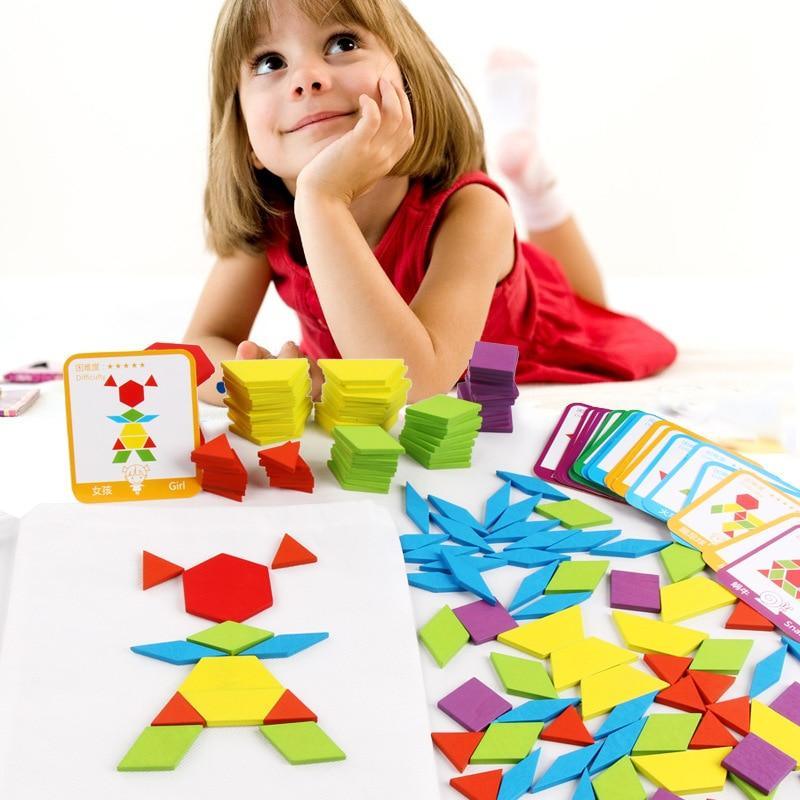 155pcs Wooden Puzzle Board Set, Educational Toys for Children, Learning Developing Toy For Kids Puzzle
