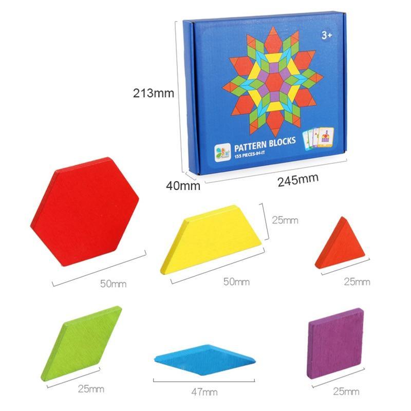 155pcs Wooden Puzzle Board Set, Educational Toys for Children, Learning Developing Toy For Kids Puzzle