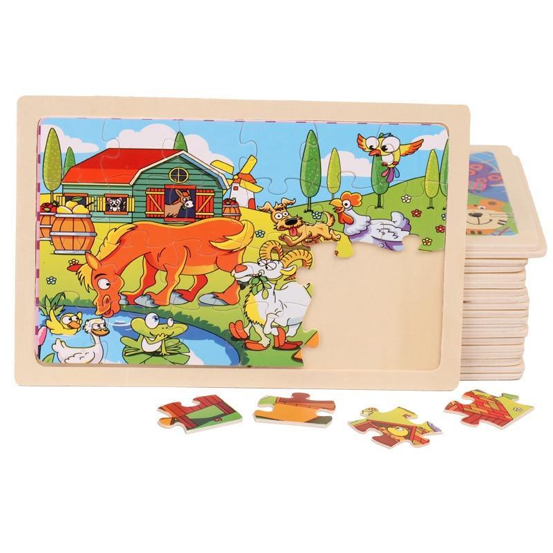 24 - Wood Puzzles, Educational Games