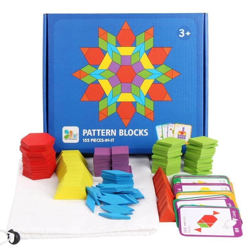 155pcs Wooden Puzzle Board Set, Educational Toys for Children, Learning Developing Toy For Kids Puzzle