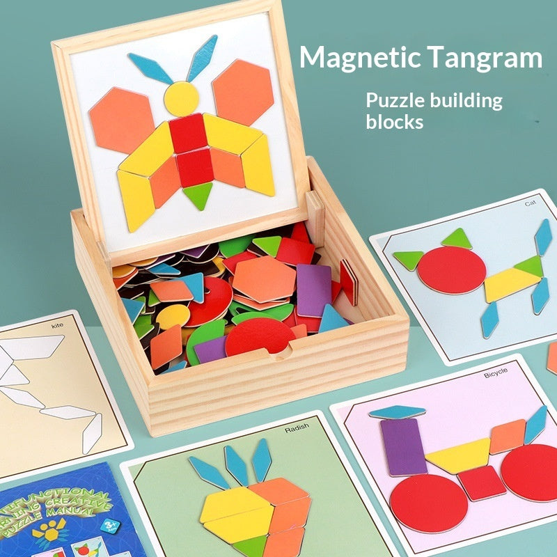 Childrens Geometric Tangram Puzzle Blocks